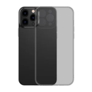 Baseus Frosted Glass Case Cover for iPhone 13 Pro Hard Cover with Gel Frame black (ARWS000401)eng