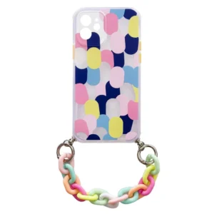 Color Chain Case gel flexible elastic case cover with a chain pendant for Samsung Galaxy A42 5G multicolour  (1)eng