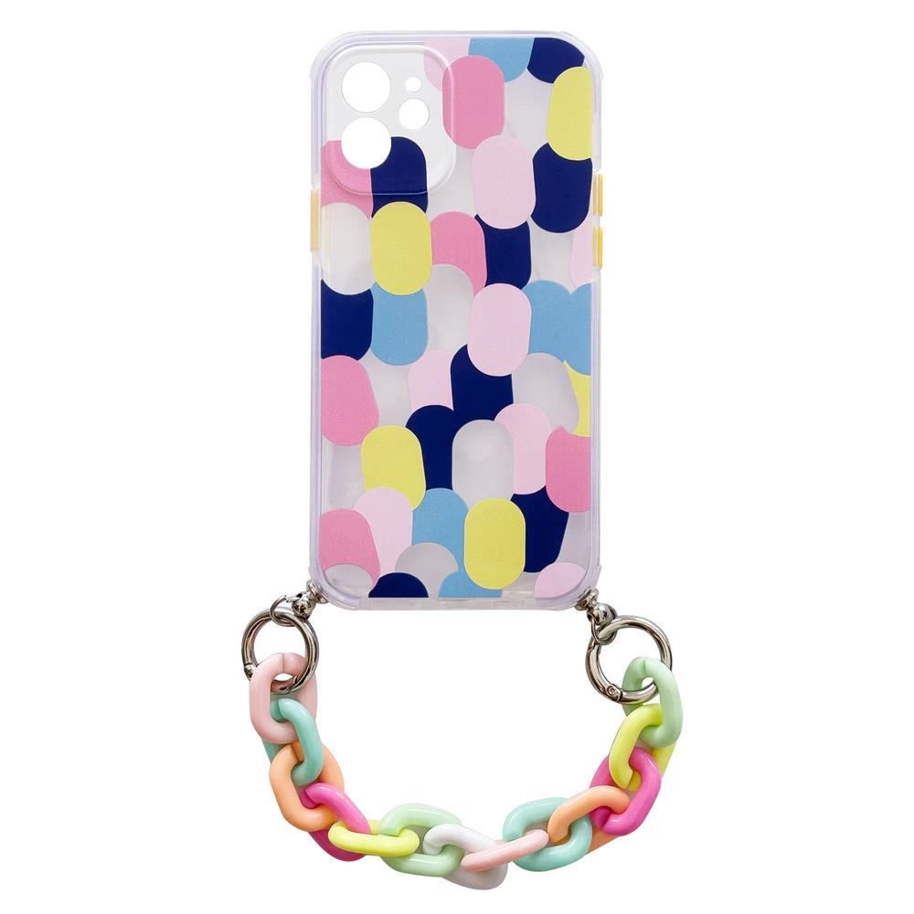 Color Chain Case gel flexible elastic case cover with a chain pendant for Xiaomi Redmi Note 10 Pro multicolour  (1)eng