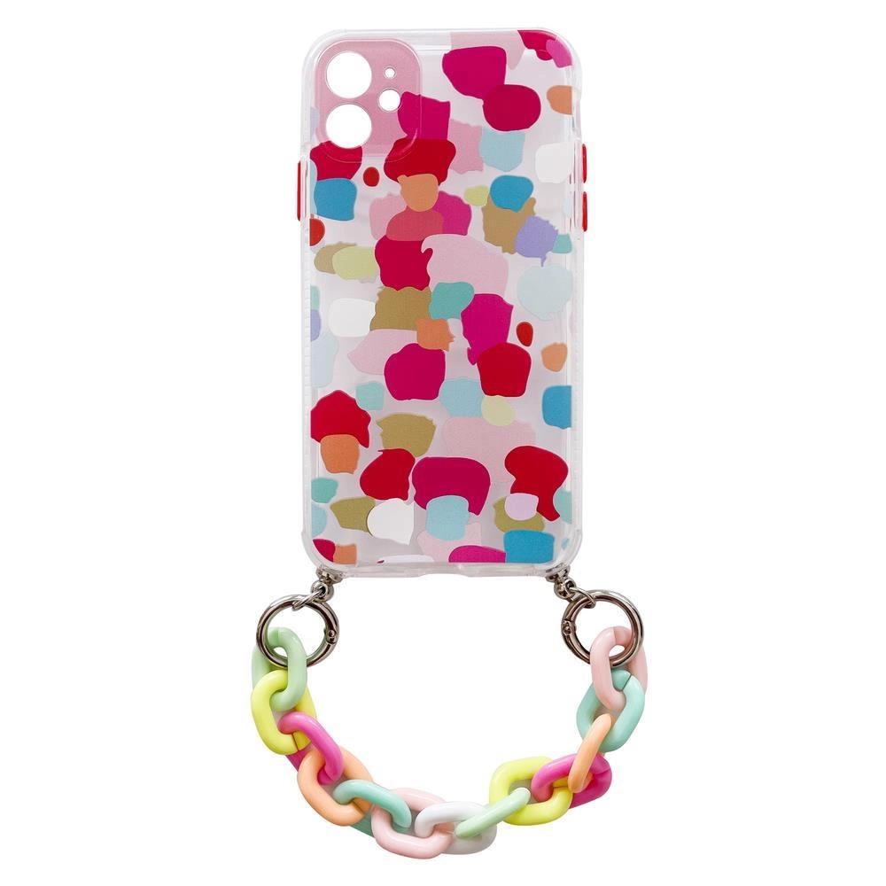 Color Chain Case gel flexible elastic case cover with a chain pendant for Xiaomi Redmi Note 10 Pro multicolour  (2)eng