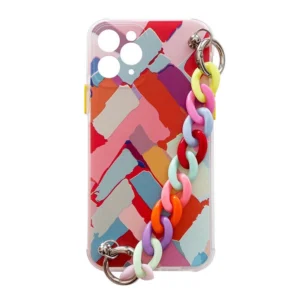 Color Chain Case gel flexible elastic case cover with a chain pendant for Xiaomi Redmi Note 10 Pro multicolour  (3)eng