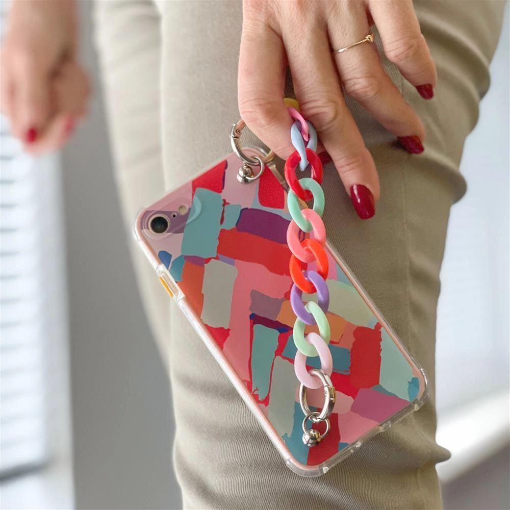 Color Chain Case gel flexible elastic case cover with a chain pendant for Xiaomi Redmi Note 10 Pro multicolour  (3)eng