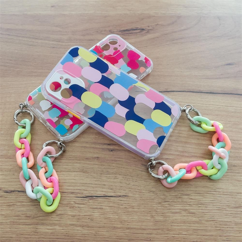 Color Chain Case gel flexible elastic case cover with a chain pendant for Xiaomi Redmi Note 10 Pro multicolour  (3)eng