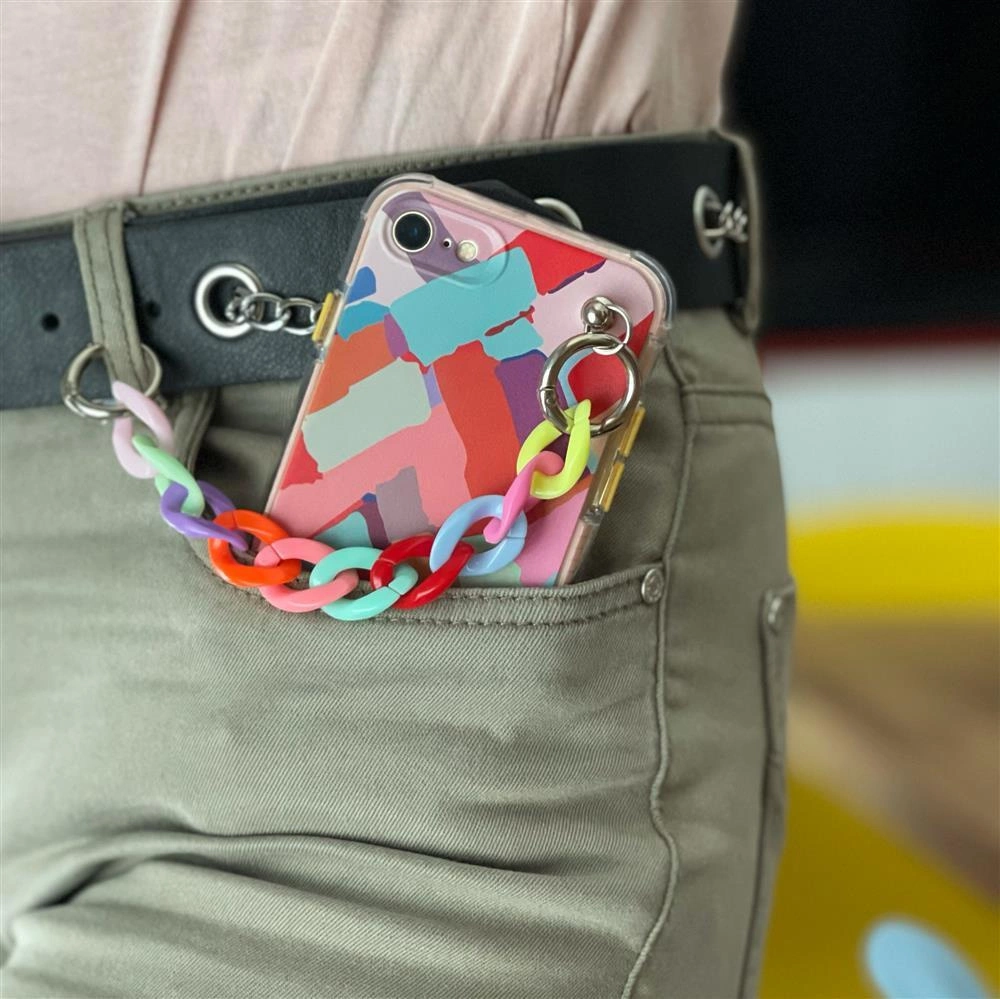 Color Chain Case gel flexible elastic case cover with a chain pendant for Xiaomi Redmi Note 10 Pro multicolour  (4)eng