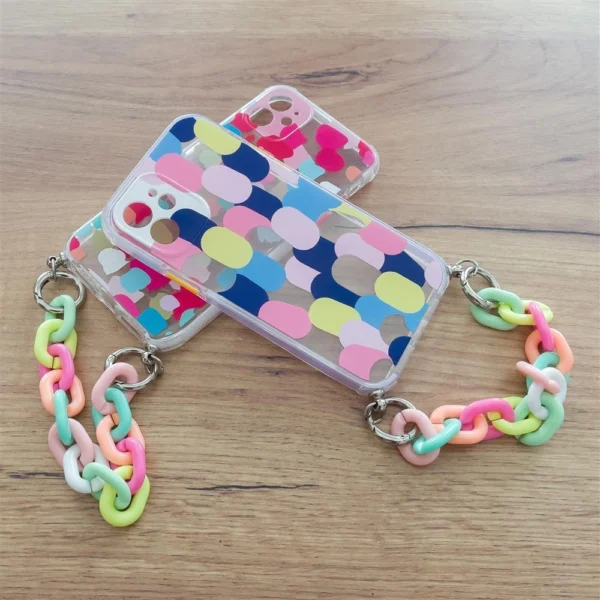 Color Chain Case gel flexible elastic case cover with a chain pendant for Xiaomi Redmi Note 10 Pro multicolour  (4)eng