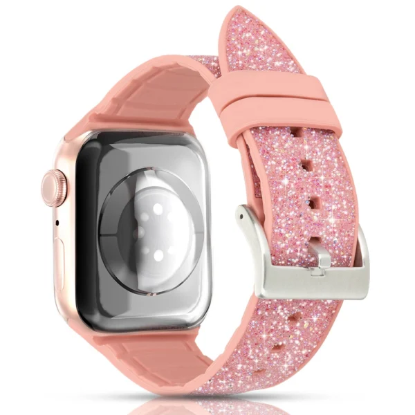 Kingxbar Crystal Fabric Band Strap Watch Bracelet 6 / SE / 5/4/3/2 (40mm / 38mm) Silicone Strap Crystal Band Pinkeng