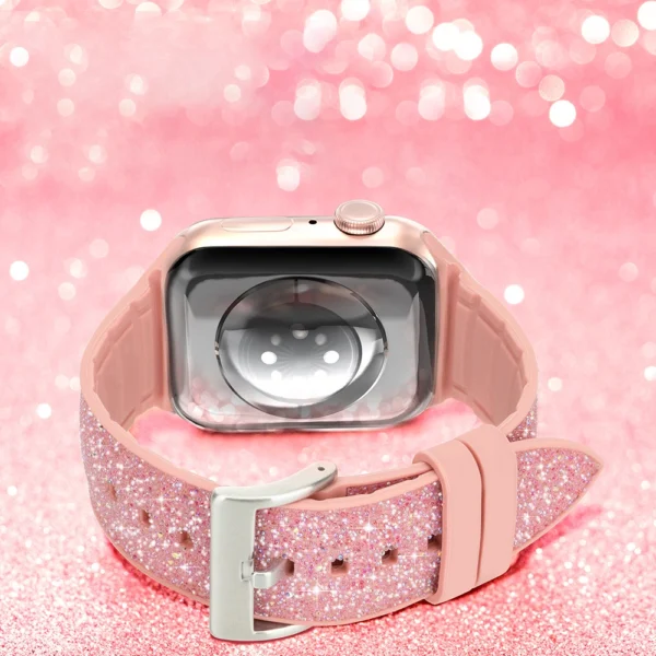 Kingxbar Crystal Fabric Band Strap Watch Bracelet 6 / SE / 5/4/3/2 (40mm / 38mm) Silicone Strap Crystal Band Pinkeng