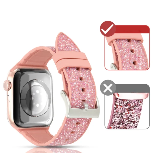 Kingxbar Crystal Fabric Band Strap Watch Bracelet 6 / SE / 5/4/3/2 (40mm / 38mm) Silicone Strap Crystal Band Pinkeng