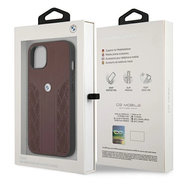Etui BMW BMHCP13SRSPPR iPhone 13 mini 5,4" czerwony/red hardcase Leather Curve Perforateeng