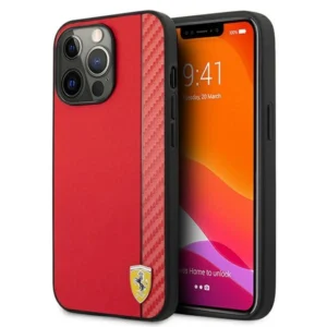 Ferrari FESAXHCP13XRE iPhone 13 Pro Max 6.7" red/red hardcase On Track Carbon Stripeeng