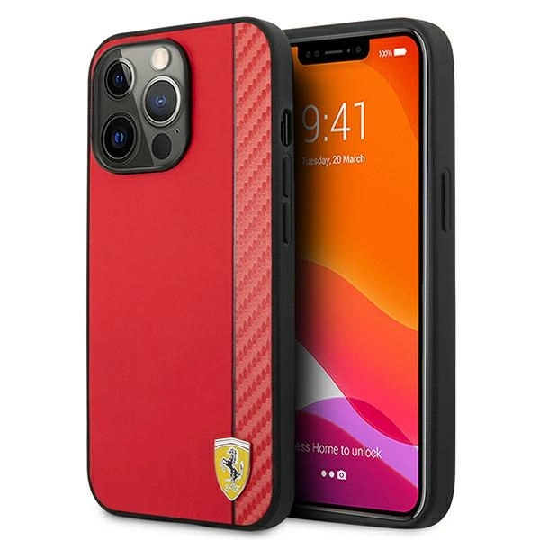 Ferrari FESAXHCP13XRE iPhone 13 Pro Max 6.7" red/red hardcase On Track Carbon Stripeeng