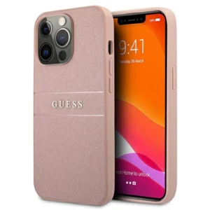 Guess GUHCP13XPSASBPI iPhone 13 Pro Max 6.7" pink/pink hardcase Saffiano Stripeeng
