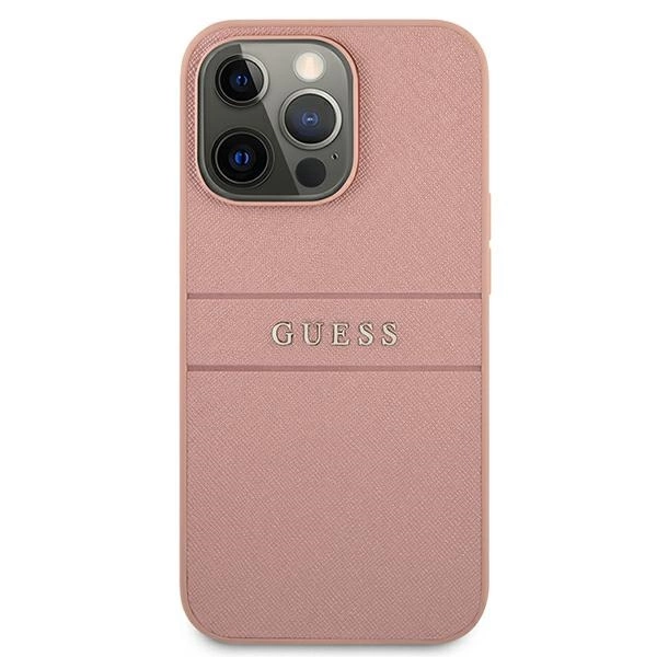 Guess GUHCP13XPSASBPI iPhone 13 Pro Max 6.7" pink/pink hardcase Saffiano Stripeeng