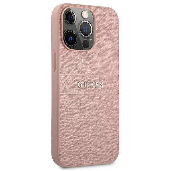 Guess GUHCP13XPSASBPI iPhone 13 Pro Max 6.7" pink/pink hardcase Saffiano Stripeeng