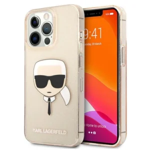 Karl Lagerfeld KLHCP13LKHTUGLGO iPhone 13 Pro / 13 6,1" złoty/gold hardcase Glitter Karl`s Headeng