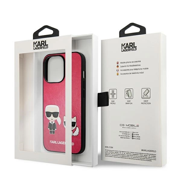 Karl Lagerfeld KLHCP13LPCUSKCP iPhone 13 Pro / 13 6,1" fuksja/fuchsia hardcase Ikonik Karl & Choupetteeng