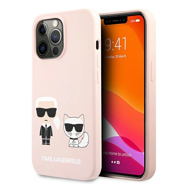 Karl Lagerfeld KLHCP13LSSKCI iPhone 13 Pro / 13  6,1" hardcase jasno różowy/light pink Silicone Karl & Choupetteeng