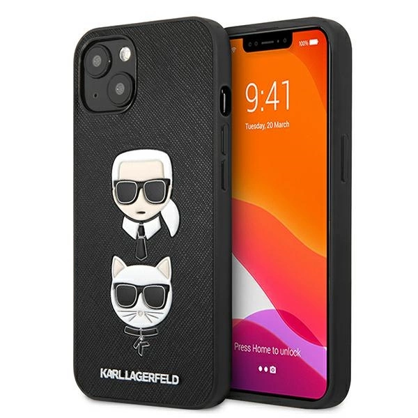 Karl Lagerfeld KLHCP13SSAKICKCBK iPhone 13 mini 5,4" czarny/black hardcase Saffiano Karl & Choupetteeng