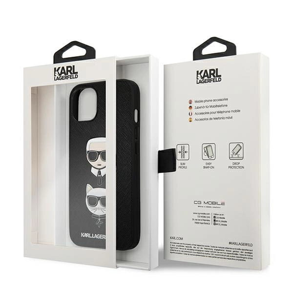 Karl Lagerfeld KLHCP13SSAKICKCBK iPhone 13 mini 5,4" czarny/black hardcase Saffiano Karl & Choupetteeng