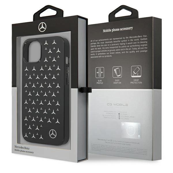 Mercedes MEHCP13SESPBK iPhone 13 mini 5,4" czarny/black hardcase Silver Stars Patterneng