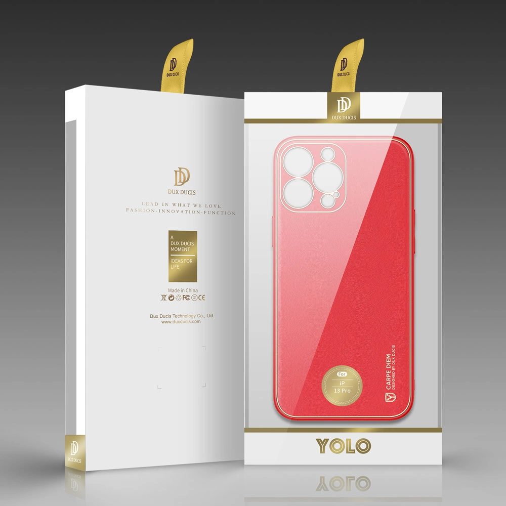 Dux Ducis Yolo elegant case made of soft TPU and PU leather for iPhone 13 Pro redeng