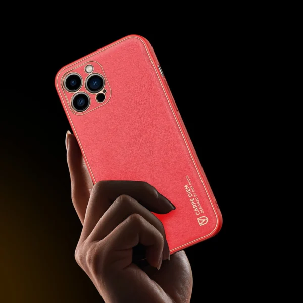 Dux Ducis Yolo elegant case made of soft TPU and PU leather for iPhone 13 Pro redeng