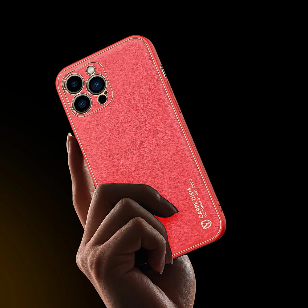 Dux Ducis Yolo elegant case made of soft TPU and PU leather for iPhone 13 Pro redeng