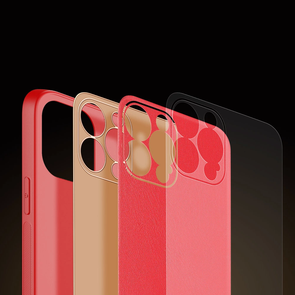 Dux Ducis Yolo elegant case made of soft TPU and PU leather for iPhone 13 Pro redeng