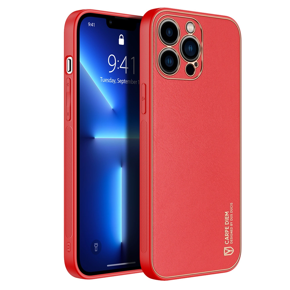 Dux Ducis Yolo elegant case made of soft TPU and PU leather for iPhone 13 Pro Max redeng