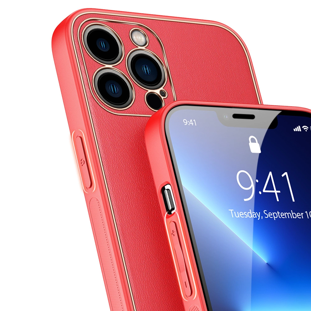 Dux Ducis Yolo elegant case made of soft TPU and PU leather for iPhone 13 Pro Max redeng