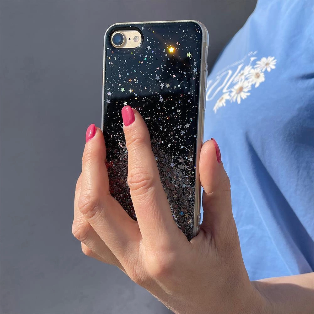Star Glitter Shining Cover for iPhone 13 mini blackeng