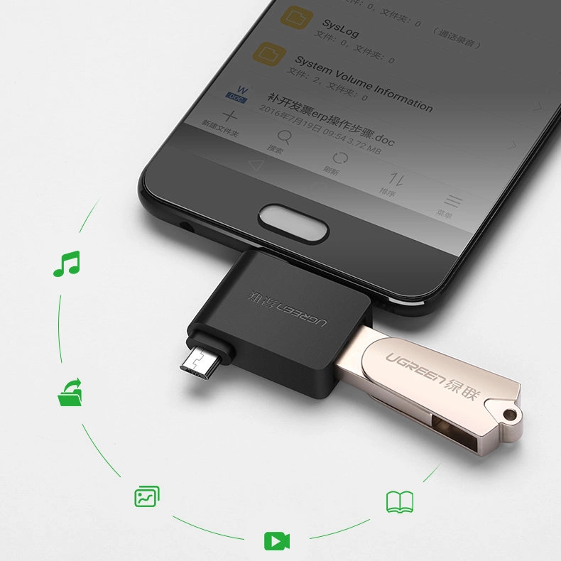 Ugreen adapter OTG USB USB 3.2 Gen 1 (5Gbps) - USB Type C / micro USB black (30453)eng