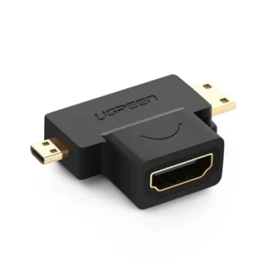 Ugreen adapter HDMI Type A (female) to mini HDMI (male) / micro HDMI (male) black (20144)eng