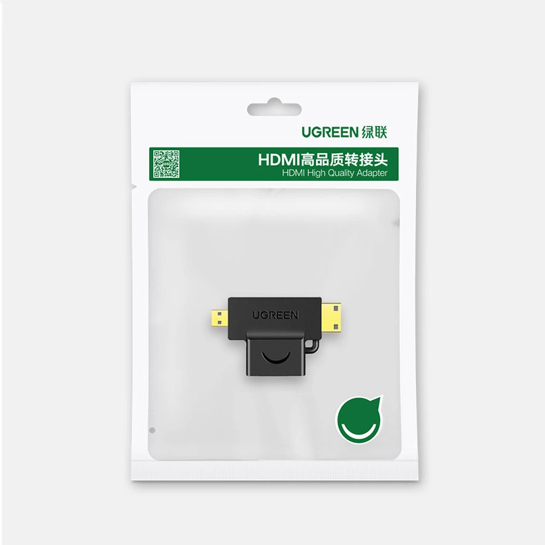 Ugreen adapter HDMI Type A (female) to mini HDMI (male) / micro HDMI (male) black (20144)eng