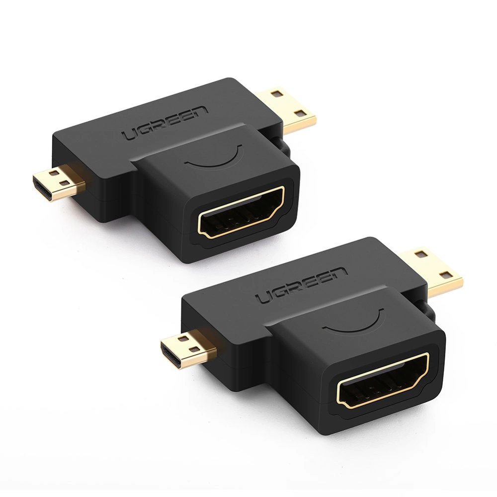 Ugreen adapter HDMI Type A (female) to mini HDMI (male) / micro HDMI (male) black (20144)eng
