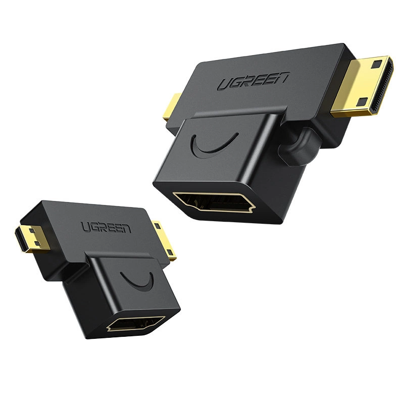 Ugreen adapter HDMI Type A (female) to mini HDMI (male) / micro HDMI (male) black (20144)eng