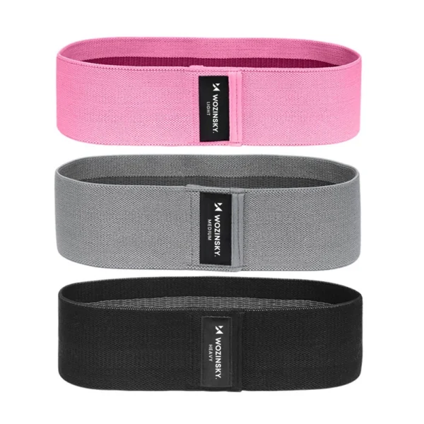 Wozinsky set of 3x fabric bands resistance bands mini band for yoga fitness crossfit exercises (WFB-01)eng