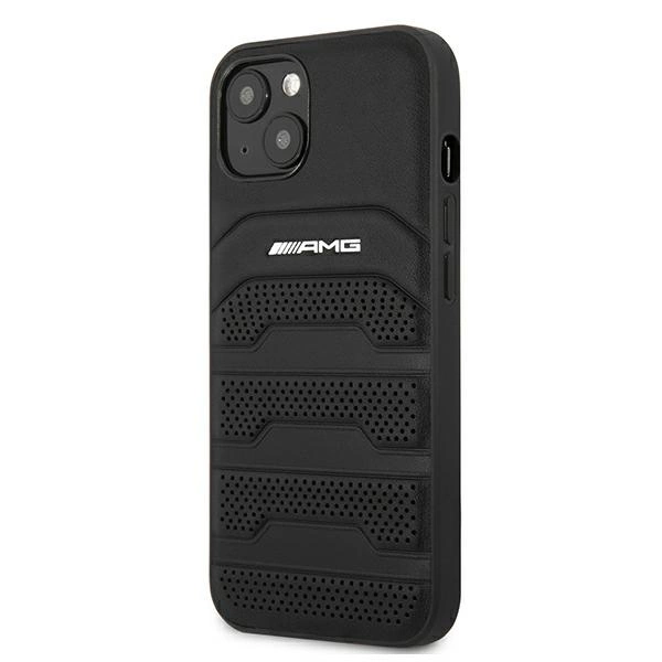AMG AMHCP13SGSEBK iPhone 13 mini 5,4" czarny/black hardcase Leather Debossed Lineseng