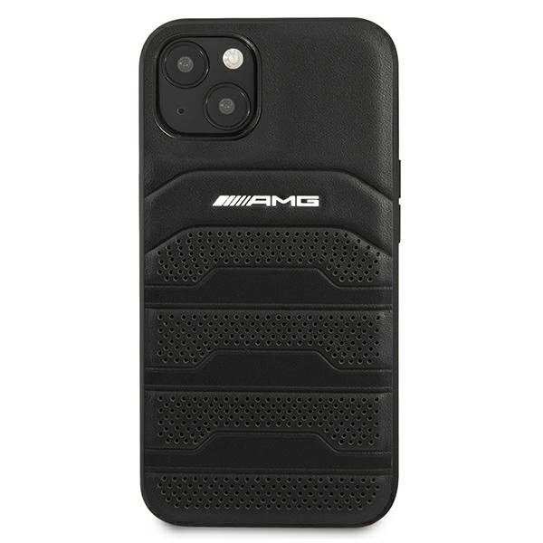 AMG AMHCP13SGSEBK iPhone 13 mini 5,4" czarny/black hardcase Leather Debossed Lineseng