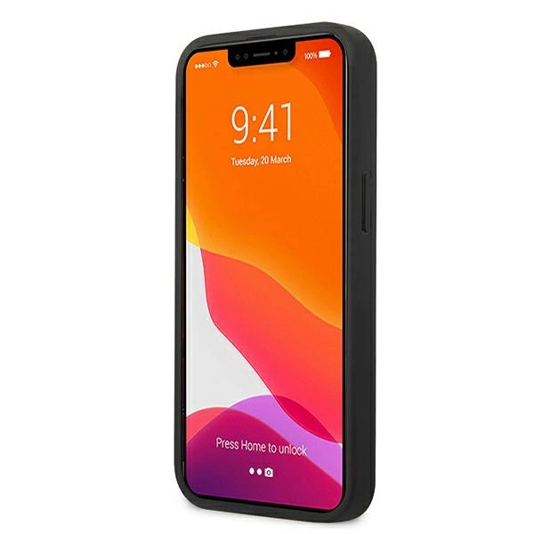 AMG AMHCP13SGSEBK iPhone 13 mini 5,4" czarny/black hardcase Leather Debossed Lineseng