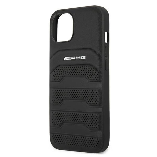 AMG AMHCP13SGSEBK iPhone 13 mini 5,4" czarny/black hardcase Leather Debossed Lineseng