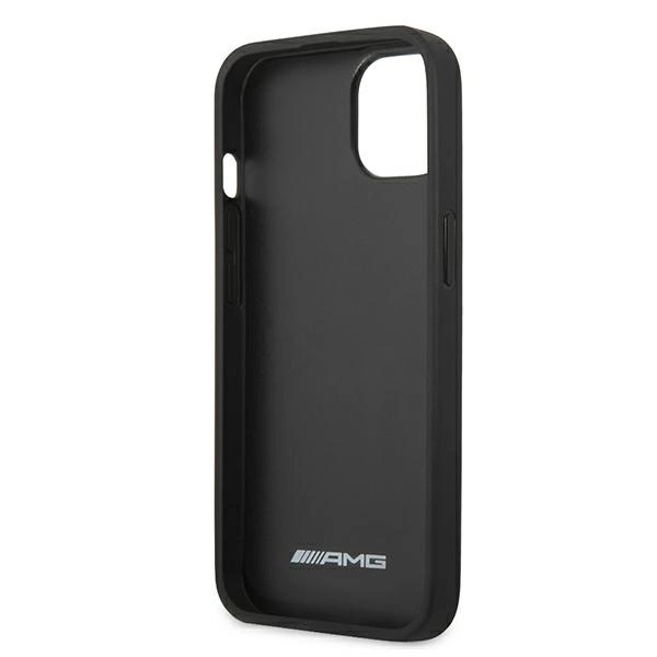 AMG AMHCP13SGSEBK iPhone 13 mini 5,4" czarny/black hardcase Leather Debossed Lineseng
