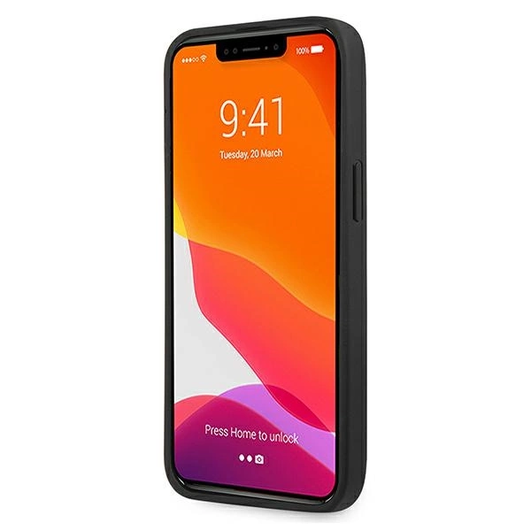 AMG AMHCP13XGSEBK iPhone 13 Pro Max 6,7" czarny/black hardcase Leather Debossed Lineseng