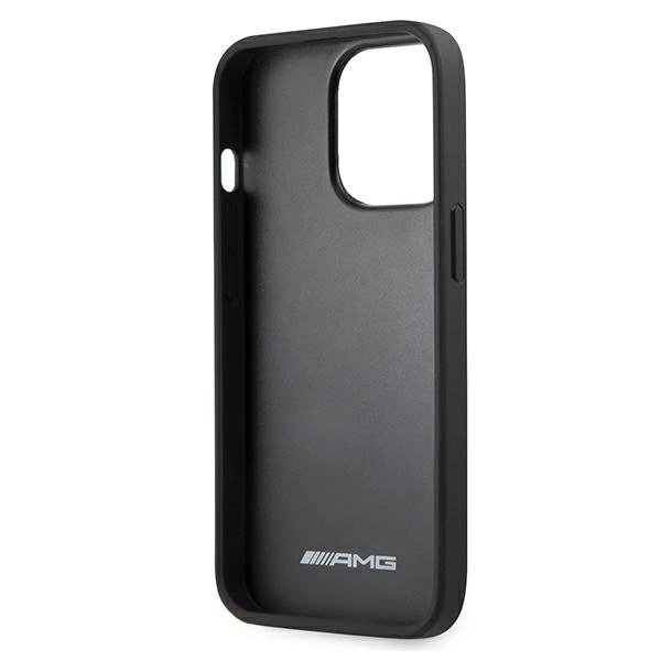 AMG AMHCP13XGSEBK iPhone 13 Pro Max 6,7" czarny/black hardcase Leather Debossed Lineseng