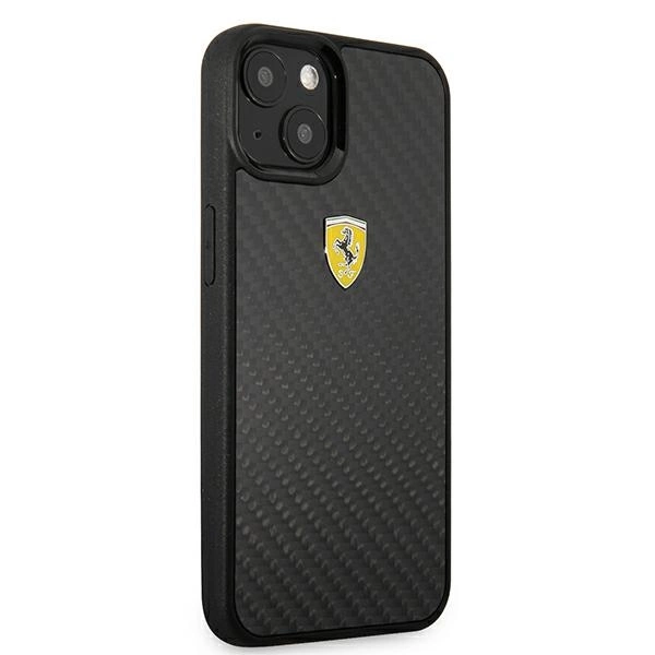 Ferrari FEHCP13SFCABK iPhone 13 mini 5.4" black/black hardcase On Track Real Carboneng