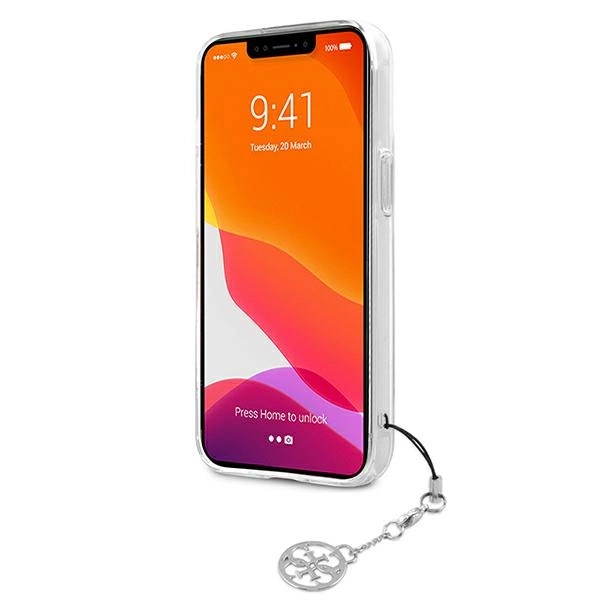 Guess GUHCP13LKB4GGR iPhone 13 Pro / 13 6,1" Transparent hardcase 4G Grey Strap Charmeng