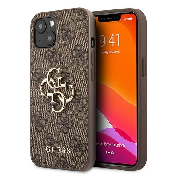 Guess GUHCP13M4GMGBR iPhone 13 6,1" brązowy/brown hardcase 4G Big Metal Logoeng