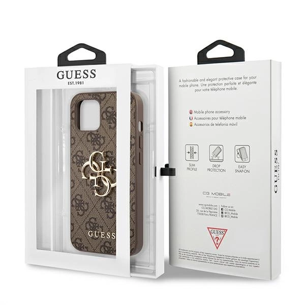 Guess GUHCP13M4GMGBR iPhone 13 6,1" brązowy/brown hardcase 4G Big Metal Logoeng