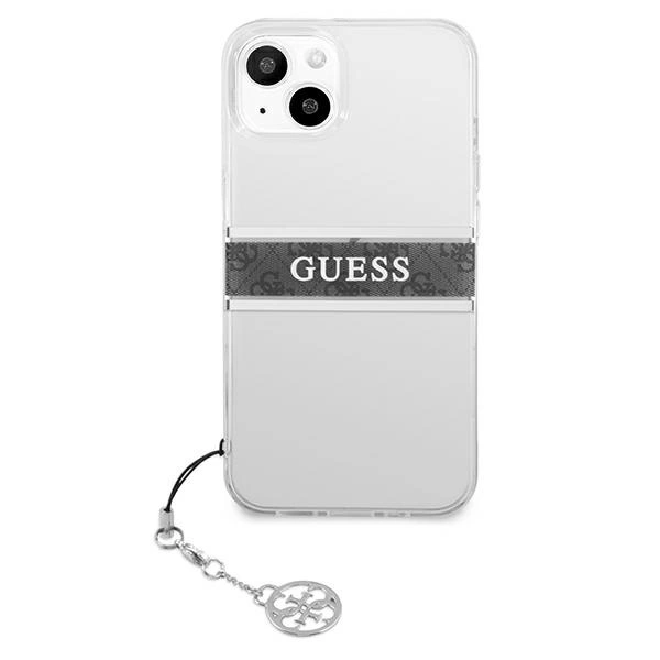 Guess GUHCP13SKB4GGR iPhone 13 mini 5.4" Transparent hardcase 4G Gray Strap Charmeng