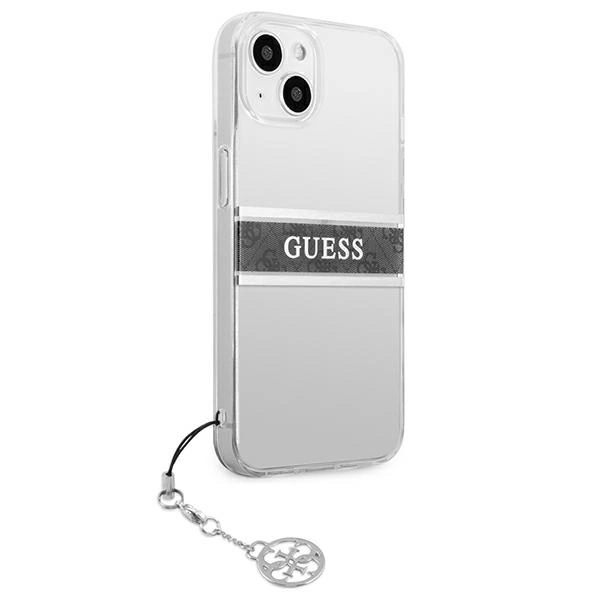 Guess GUHCP13SKB4GGR iPhone 13 mini 5.4" Transparent hardcase 4G Gray Strap Charmeng